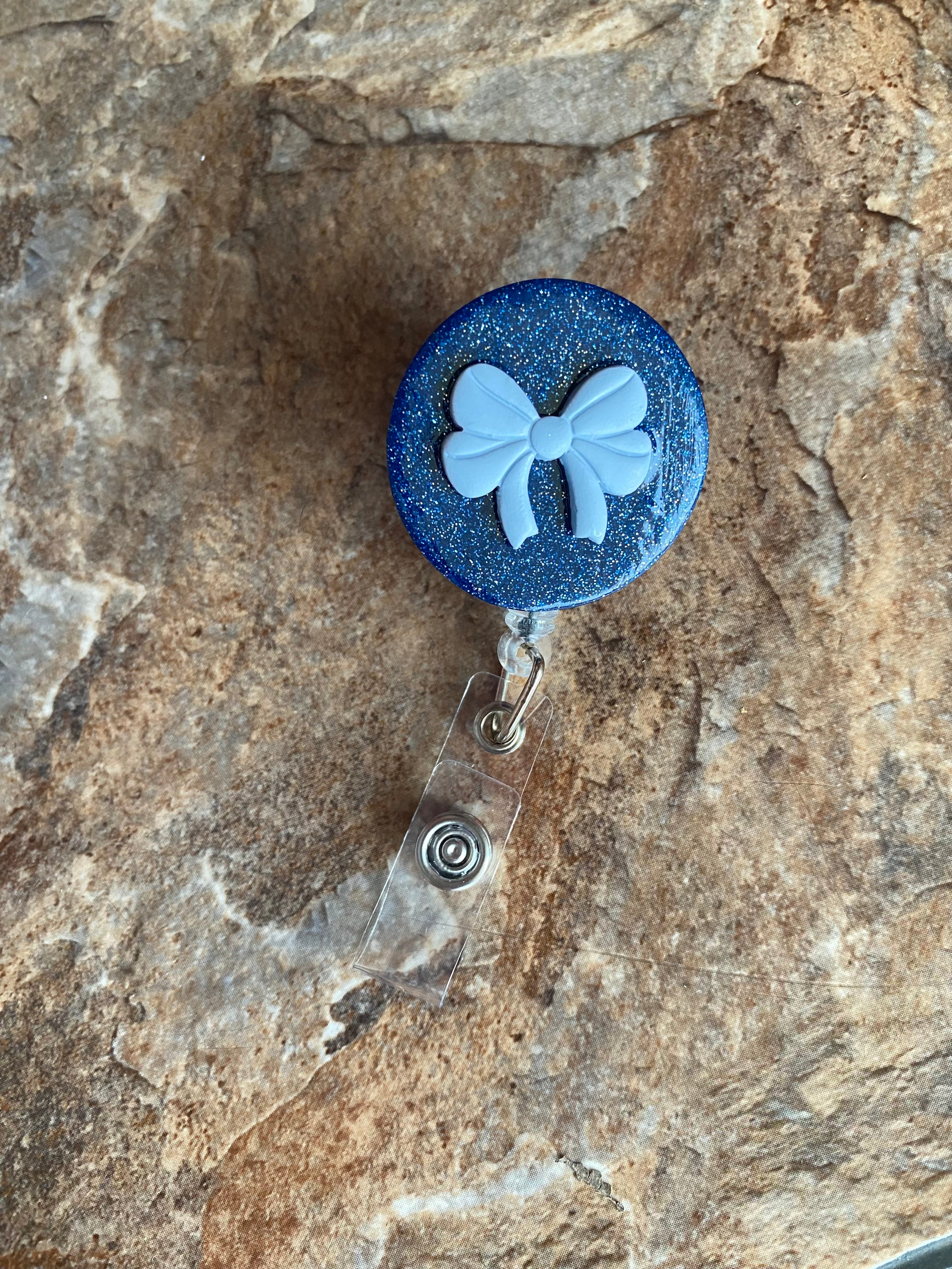 Blue Bow Badge Reel