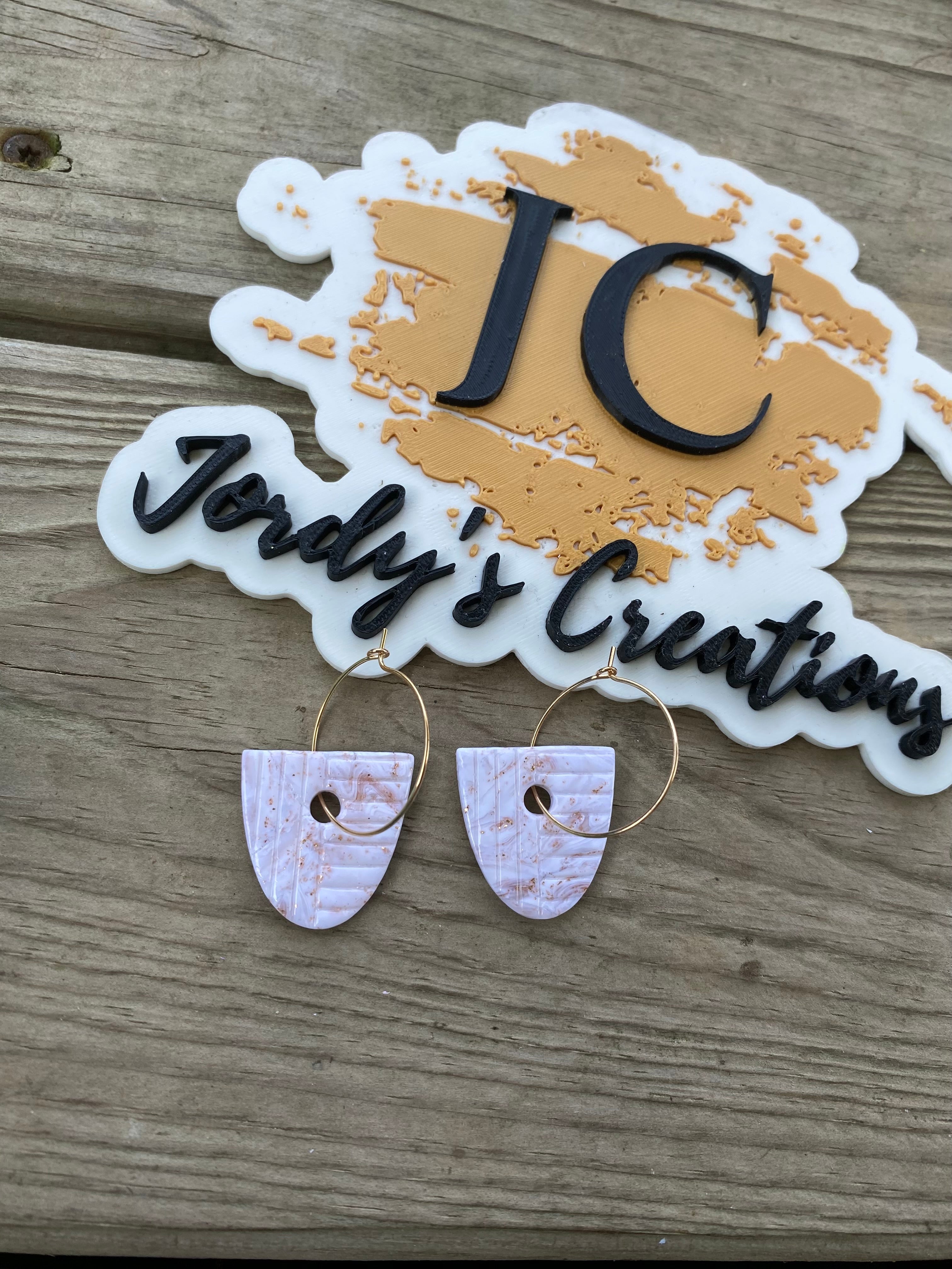 Milky Dreams Abstract Hoops