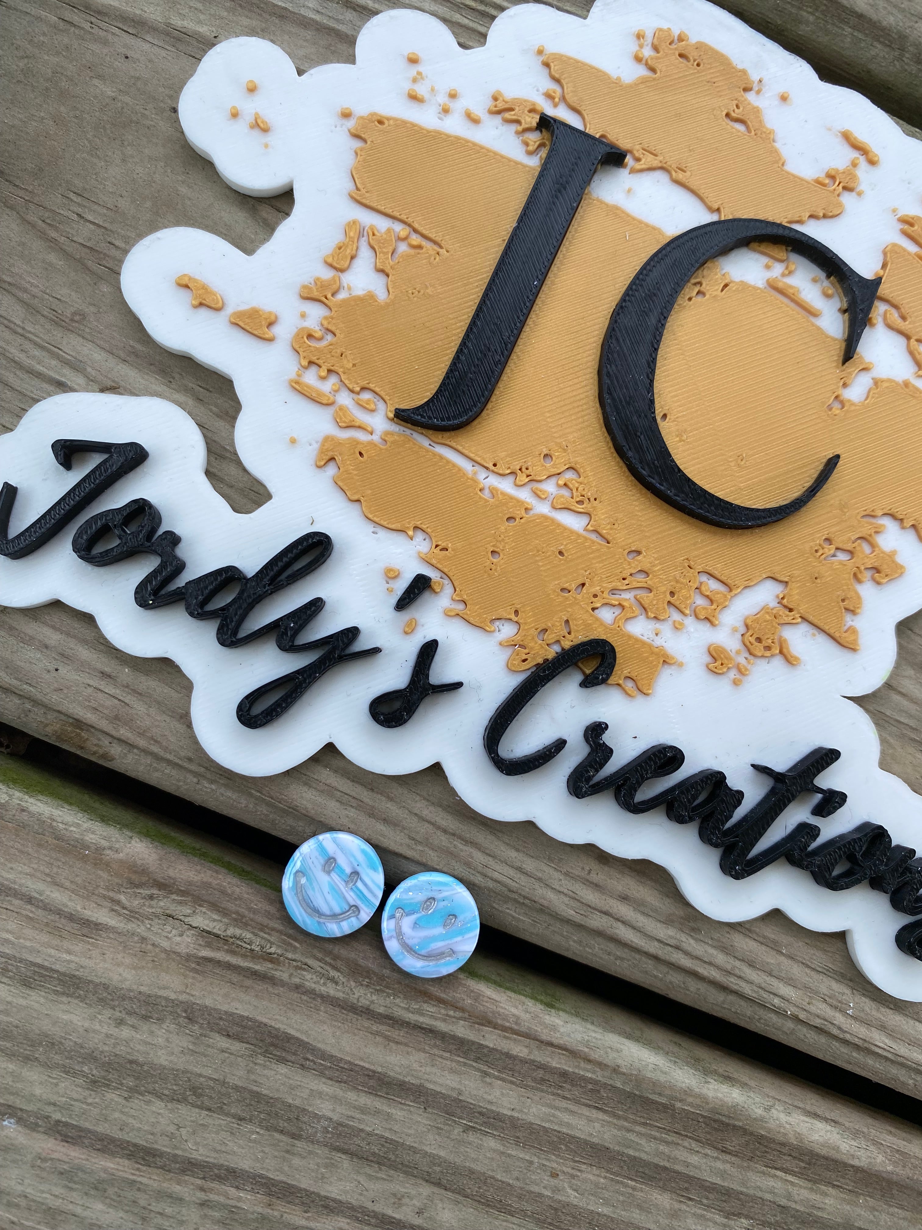 Aqua Smiley Studs