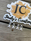 Awareness Ribbon Heart Studs