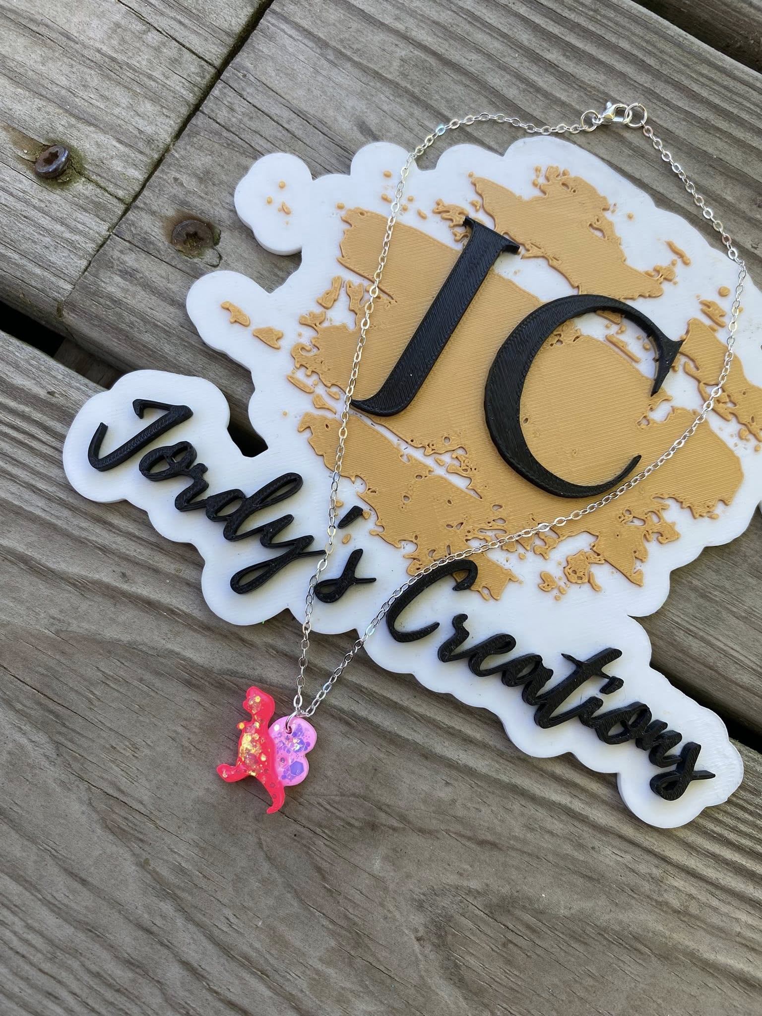 Dino Initial Necklace