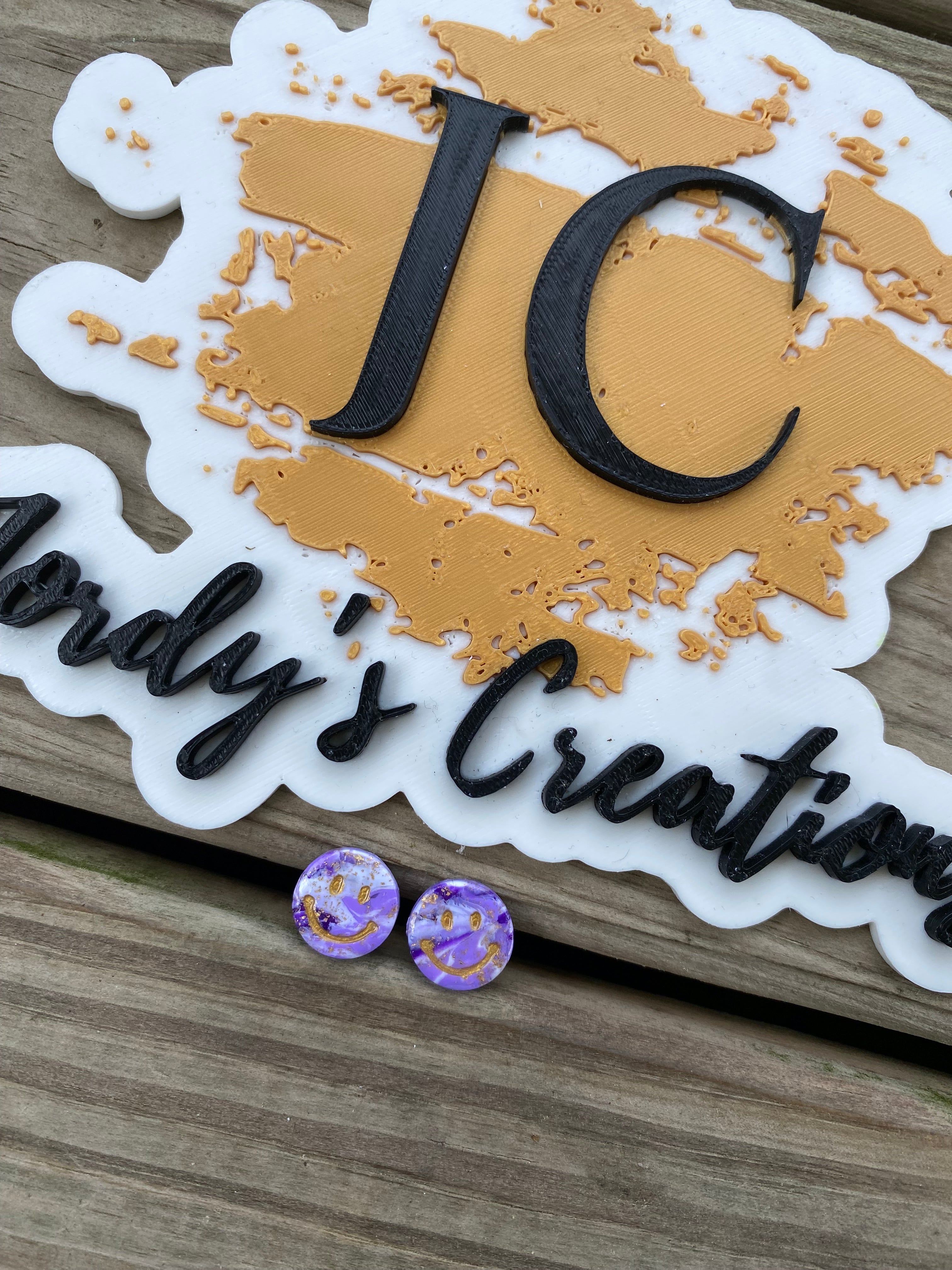 Purple Haze Smiley Studs
