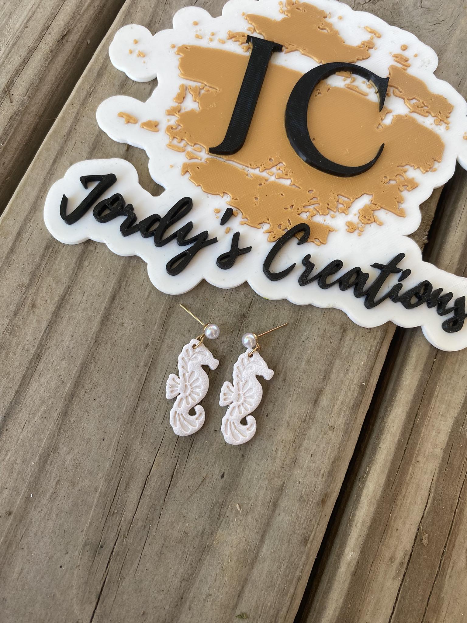 Floral Seahorse Dangles