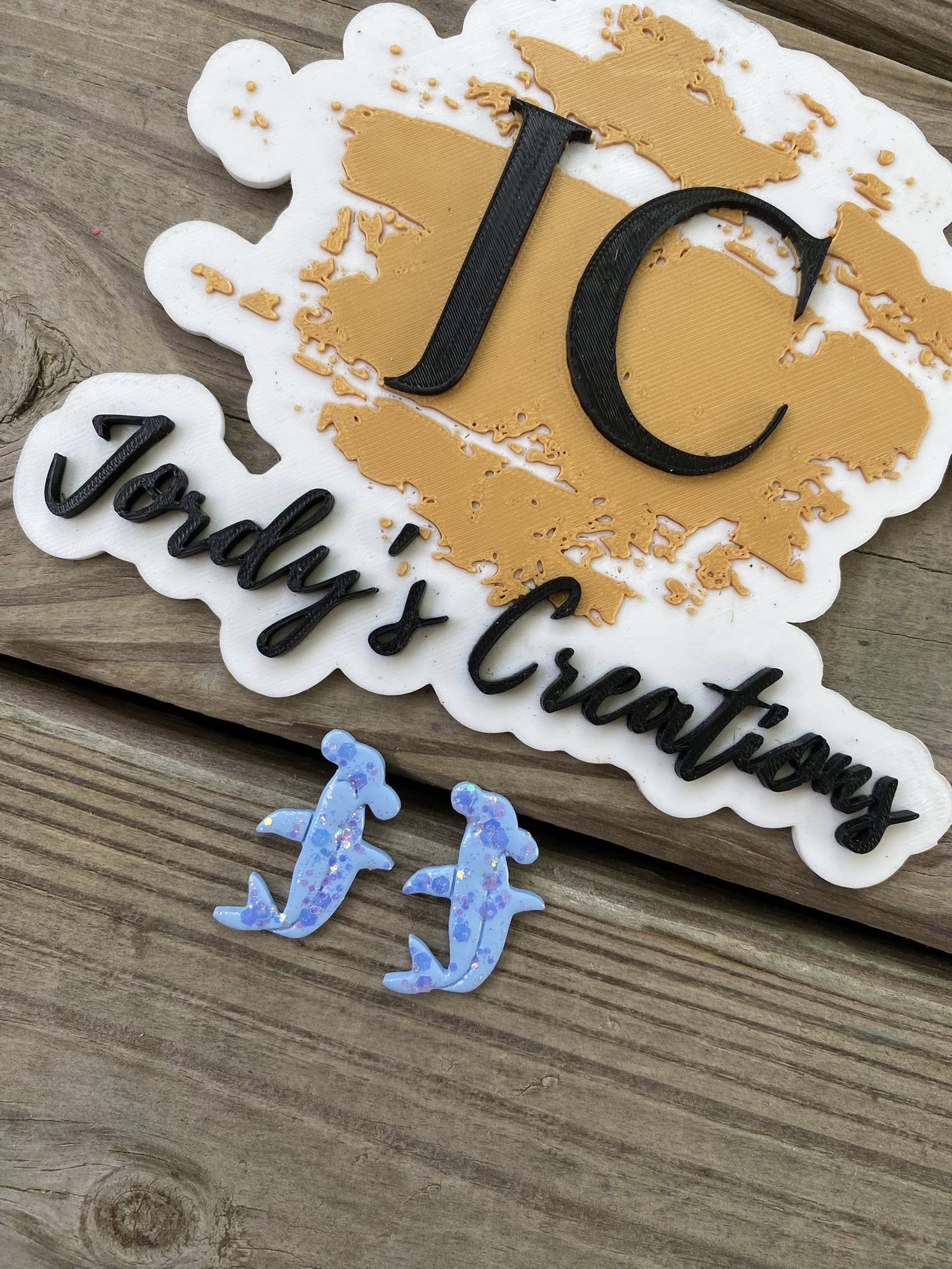 Shiney Hammerhead Shark Studs